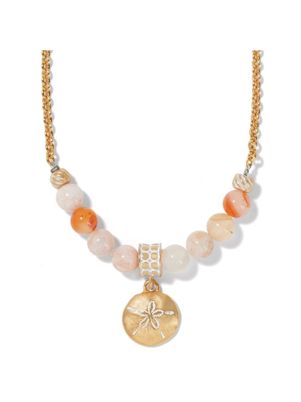 Brighton Sunset Cove Short Necklace Cherry Flower Agate $98 NWT JM7382